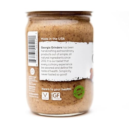 Image of Georgia Grinders Pecan Peanut Nut Butter Spread, Non-GMO, Gluten Free, No Palm Oil, No Added Sugar, Vegan Friendly, 12 Ounce (1 Pack)