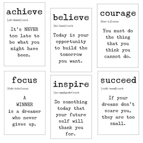 Angel Giftware Empowering Inspiration: Set of 6 UNFRAMED 11x17 Inch Wall Art Prints with Motivational Quotes – Transform Your Space with Positivity and Style by Angel Giftware - Used condition - US$13.76