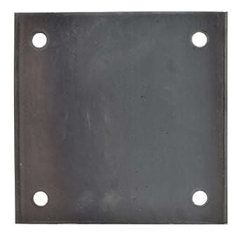 6x6x1/4 Inch A36 Steel Base Plate - Hot Rolled With 4 Pre-Drilled 9/16" Holes