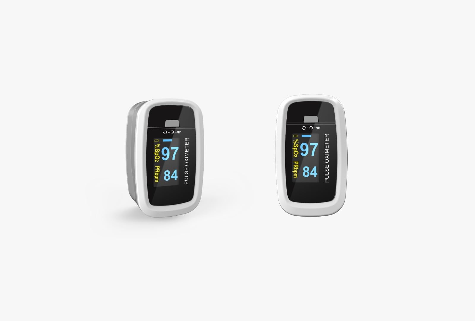 Pulsossimetro da Dito CMS50D1 - Saturimetro Professionale con Display OLED a Colori Orientabile in 4 Posizioni, Misurazione SpO2, Frequenza Cardiaca, Onda Pletismografica - Basso Consumo, Incluse Pile