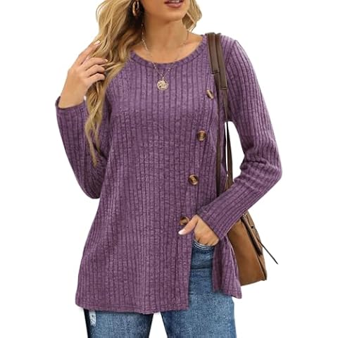 Aokosor Lightweight Long Sleeve Button Tunic Cover
