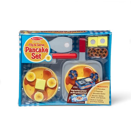 Melissa & Doug Flip and Serve Pancake Set (19 pcs) - Wooden Breakfast Play Food - image 6