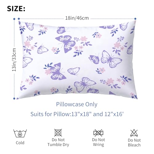 Image of Cloele Kids Toddler Pillowcase Butterfly 12x16 or 13x18 2 Pack | Envelope Travel Pillowcase, Baby Pillow Cover, Soft Children's Bedding, For Boys and Girls