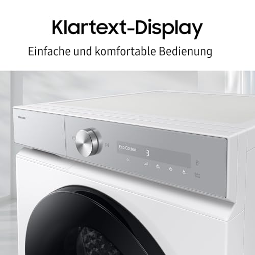 Samsung DV90DB8845GHU2 Wärmepumpentrockner DV8400D, 9 kg, EEK: A, AI Wäschetrockner mit Klartext-Display, AI Dry+, QuickDrive, SuperSpeed, Super Leise Programm, SmartThings-App, Weiß