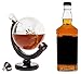 BarMe 850ml Whiskey Decanter with Dark Finished Wood Stand and Bar Funnel