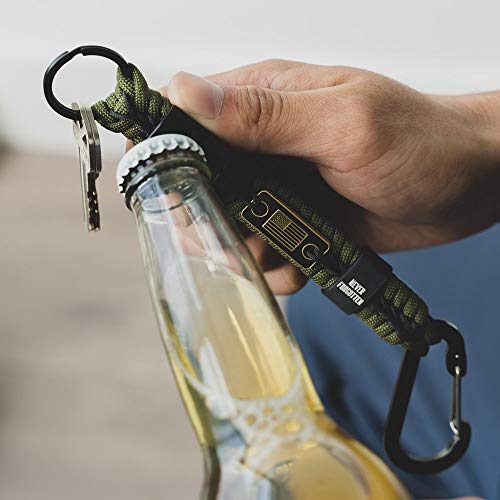 Iheartdogs Hero Company Never Forgotten Paracord Keychain With Carabiner & Bottle Opener - Helps Pair Veterans With A Service Dog #TOP2