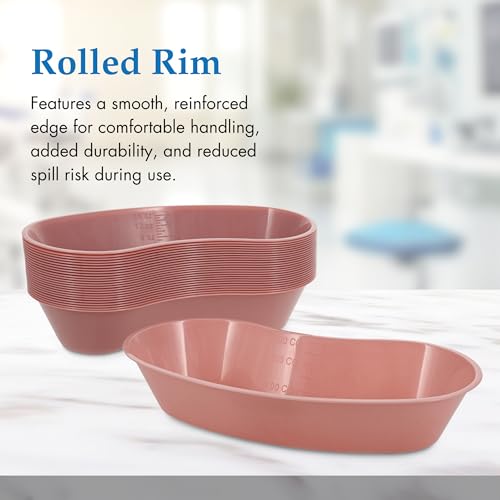 Image of Henry Schein Kidney Shaped Emesis Basin, Mauve, 16 oz, Reuseable, 25 Ct (Pack of 3)