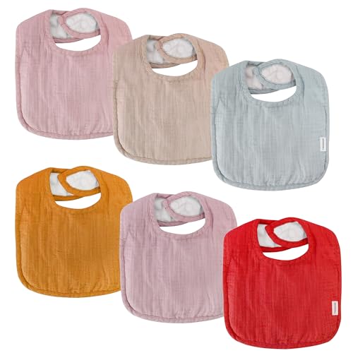 Premium 100% Cotton Muslin Bibs for Baby Girl & Boys, Soft Baby B...