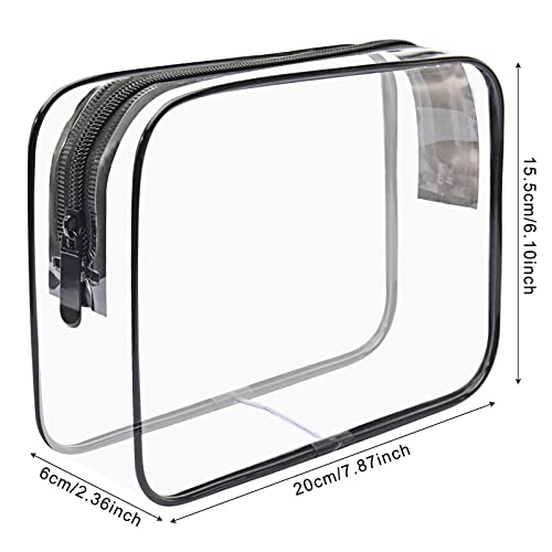 Image of Lermende Polyester 2pcs Clear Toiletry Bag for Travelling, TSA Approved Travel Toiletry Bag, Carry On Airport Airline Compliant Bag Quart Sized 3-1-1 Kit Luggage Pouch