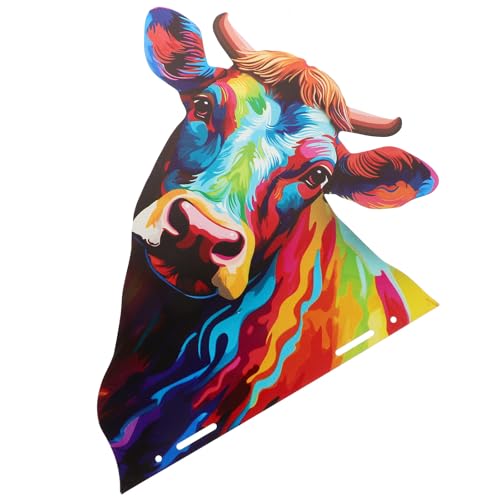 Décoration murale tête de vache en métal marron SEWACC pour intérieur et extérieur