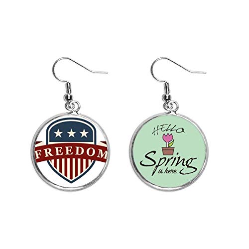 Pendientes de primavera con escudo de Stars and Stripes joyas de ciudad americana para mujer