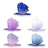 skyrabbiter 50 Stück 3D Mundschutz Einweg 4-lagig Erwachsene Mund-Nasen-Schutz mit Motiv Sternenhimmel Bunt Maske Tücher Staubdicht Atmungsaktiv Multifunktionstuch Halstuch für Damen Männer