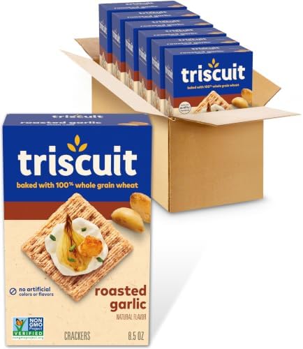 Triscuit Roasted Garlic Whole Grain Wheat Crackers, 6 Boxes