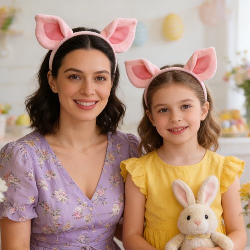 KBSICWO Schweineohren-Haarreif, Niedlich Rosa Schweinenohren-Haarband, Superweiches Tierohren Haarreif für Kinder Erwachsene Halloween Karneval Cosplay und Mottoparty
