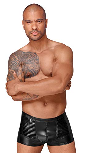 Short PVC noir à plis décoratifs pour vos soirées underground - 2