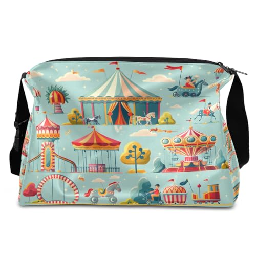 Weekend Bag Amusement Park Cute Lightweight Carry On Duffel Bag Waterproof Gym Bag Pu Leather Duffle Bag for Workout Travel Sport2