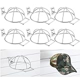 Barydat 6 Pcs Slat Wall Hat Display Wire Headwear Rack Slatwall Accessories Metal Retail Display Racks for Baseball Hats Beanies Wigs Organization, Home, Retail Store, Warehouse(Silver)