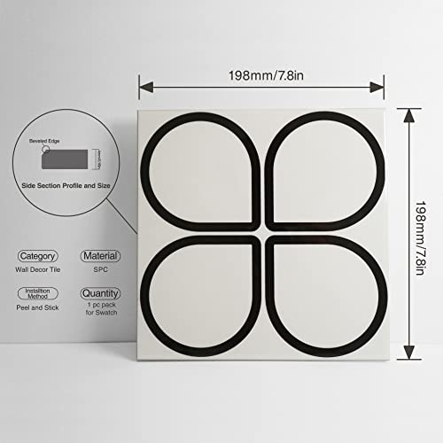 Colamo Luxury 8”X8” Swatch Glossy Cream White Peel And Stick Backsplash Wall Decorative Tile,Self Stick On Tiles For Rv,Bathroom,Vanity,Kitchen Backsplash,Accent Wall Tile, Adhesive Faux Ceramic Tile #TOP1