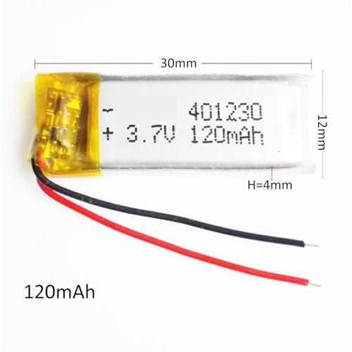 Batería 401230 3.7v 120mah de polímero de litio para mini dispositivos electrónicos 3