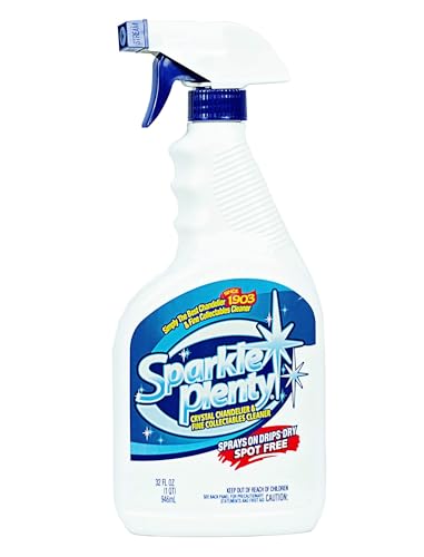 Sparkle Plenty Crystal Chandelier Cleaner Spray | Drip Dry | Home Cleaning Supplies | Crystal Cleaner | Fine Collectables Cleaner | Glass Cleaner | Figurine Cleaner | 32 fl oz