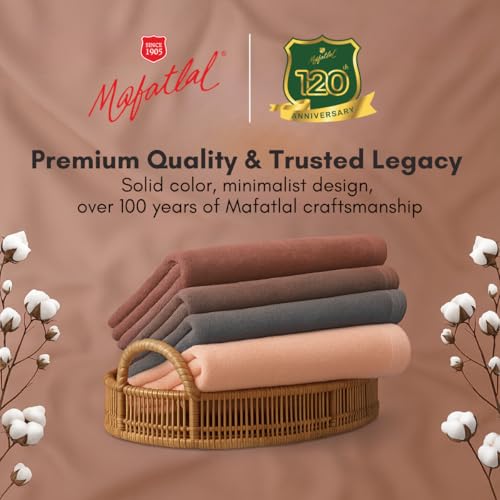 Image of Mafatlal Joy Bath Towels for Men - Pack of 2 | 58 x 29 inch Large Size | Soft & Quick Dry | 450 GSM | Bronze