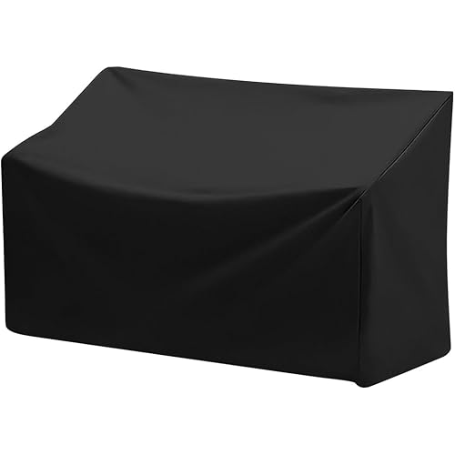 Outdoor Bench Cover, 420D Heavy Duty 2-Seater Patio Bench Furniture Covers with Air Vents, 60L x 27W x 35H inches, All Weather Resistant Bench Cover for Patio Furniture