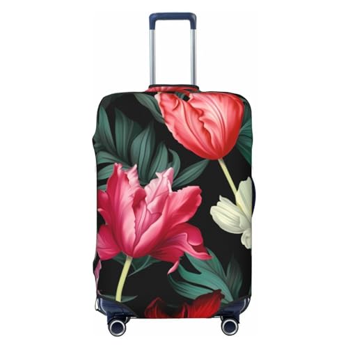 Luggage Cover Dustproof Anti-scratch Suitcase Cover Elastic Travel Suitcase Protector Best Floral Flowers Pattern Washable Baggage Case Luggage Sleeves Fits 18-32 Inch Luggage