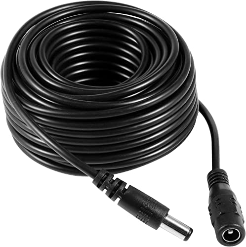 Vanxse Dc 12v CCTV Power Extension Cable 2.1x5.5mm for CCTV Security Camera WiFi IP Surveillance Camera NVR Dvr LED Strip Router Christmas Light (15Meters-50FT)