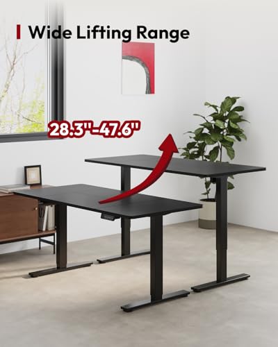SANODESK Dual Motor Electric Standing Desk 71 x 32 Inches, Height Adjustable Sit Stand Desk with Large Splice Board for Home Office, Computer Workstation, Study & Gaming, Black Frame/Black Top - Image 8