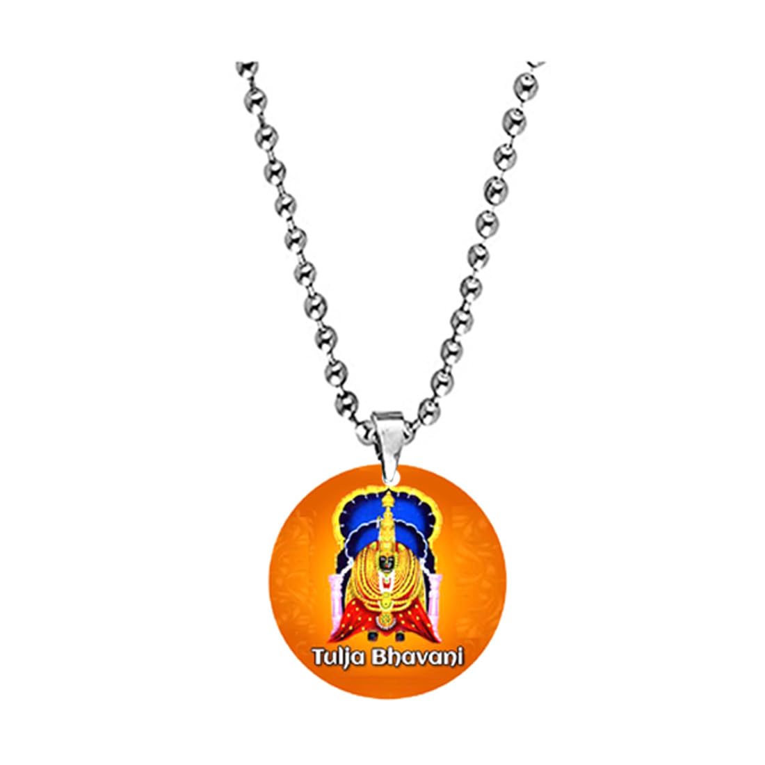 abhiora fashion Maa Tulja Bhavani Religious Bead Chain Pendnet for Men and Women-picture-11