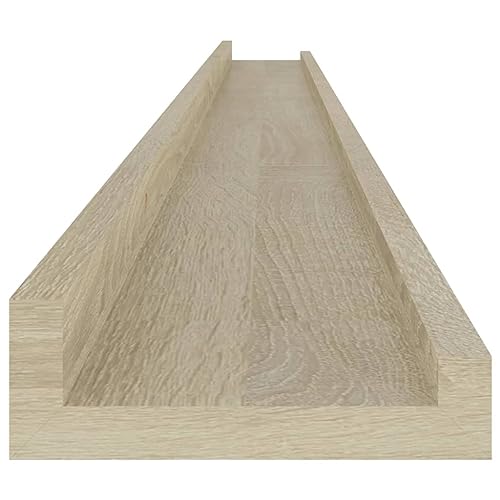 Estanterías de pared roble Sonoma para decorar salones modernos con repisas de 115cm 8