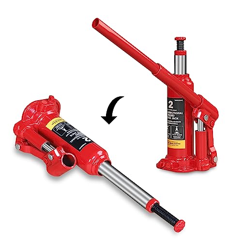 Image of BIG RED T90203C Torin Welded Car Bottle Jack with Vertical and Horizontal Usage: Capacity 2 Ton (4,000 LBs), Red