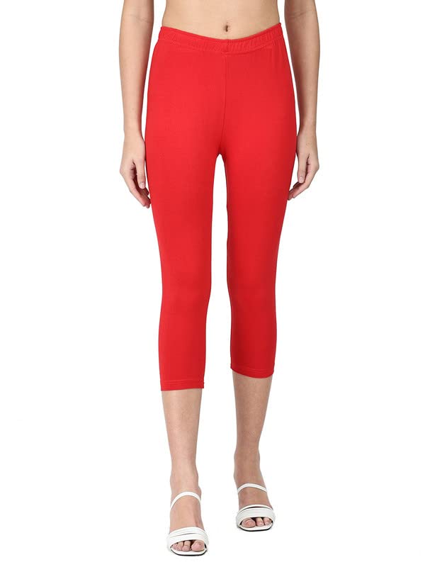 Image of Robinbosky Premium Stretchable Cotton Capri Legging for Women | Suitable for Formal wear & Casual wear | High-End Elastic Makes. The Leggings Squat Proof and Durable for Travel, Yoga, & Workout.