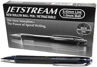 uni-ball SXN-210 Jetstream RT Rollerball Pens, Black Smudge Resistant and Tamper Free Ink, 1.0mm Ball, Rubberized Grip, Package of 3