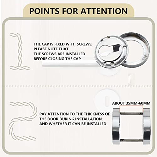 Bwintech 2 Pair 52MM Satin Chrome Lock Cylinder Hole Escutcheon Lock Cylinder Hole Cover, LOCK CYLINDER HOLE (2 PAIR) - Image 4