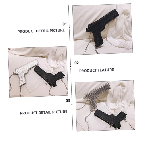 Unique Portable Straddle Bag with PU Chain Shoulder Bag for Everyday Use Lightweight Water Resistant Black Handbag for Keys and Essentials3