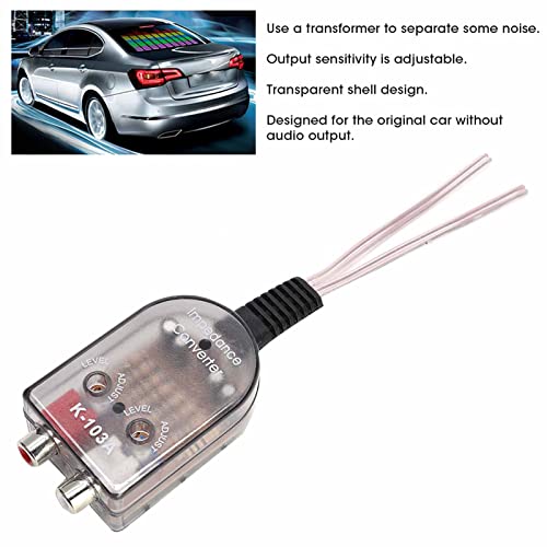 High to Low Line Audio Impedance Converter, Car Converter Adjustable Speaker to Signal Adapter Output Control Amplifier Wiring Fits Modified Level Converters for Wire Gauge