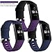 Wepro Waterproof Bands Compatible with Fitbit Charge 4 / Charge 3 / Charge 3 SE for Women Men, 3-Pack Replacement Wristbands for Fitbit Charge 3 / Charge 4, Small, Black, Navy Blue, Plum