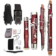 Bassoon C Key 26 Keys Silver Plated Maple wood/Synthetic wood wind Instrument with case Accessories Kit for Students,Beginner,Intermediate Maple wood