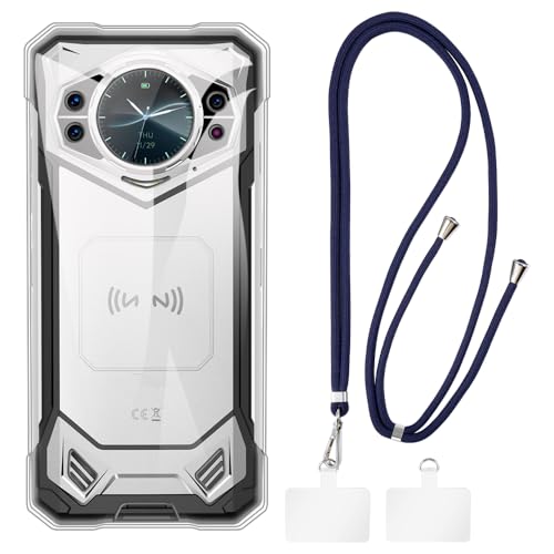 Shantime �P�[�X�ƃN���X�{�f�B�X�g���b�v�Z�b�g Doogee S200 X �Ƃ̌݊������� �g�уJ�o�[�Ƌ����o�b�N���t�������\�l�b�N�X�g���b�v�����2���̃p�b�`�t��(�N���A + �u���[)