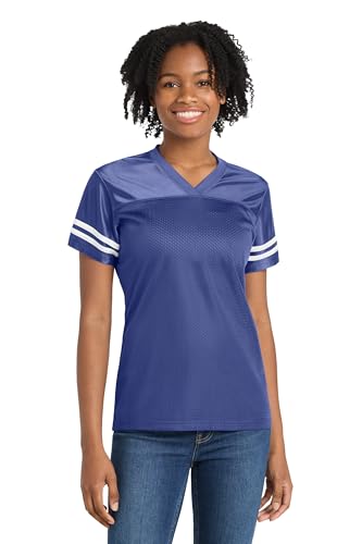 Clothe Co. Women's Replica Football Jersey, Royal/White, XL