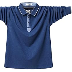 Playeras De Trabajo Manga Larga GXRGXR, Polos De Talla Grande para Hombre Polo Holgado Informal De Negocios De Manga Larga Más Camiseta De Solapa Gruesa Camiseta De Trabajo De Negocios De Tenis De Golf Deportivo De Otoño, Blue, 4XL