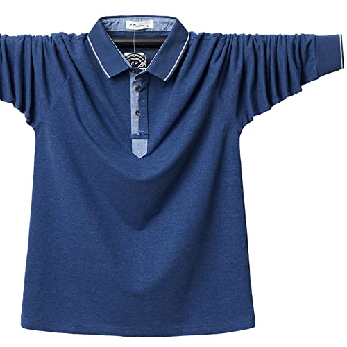 GXRGXR, Polos De Talla Grande para Hombre Polo Holgado Informal De Negocios De Manga Larga Más...