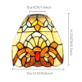 HJRegaFimu Wymiana abażuru 15 cm retro barokowa lampa witrażowa kreatywność wystrój domu abażury akcesoria pasują do lampy wiszącej lampy sufitowe ścienne lampy podłogowe
