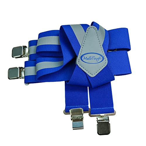 Image of MELOTOUGH Men's Suspender 2 inch Wide Partial Elastic Strap for Jeans Pants | Men's Work Suspenders, Heavy Duty Clips, Partial Elastic Stretch, Supports Work Pants & Jeans, Ideal for Tradespeople