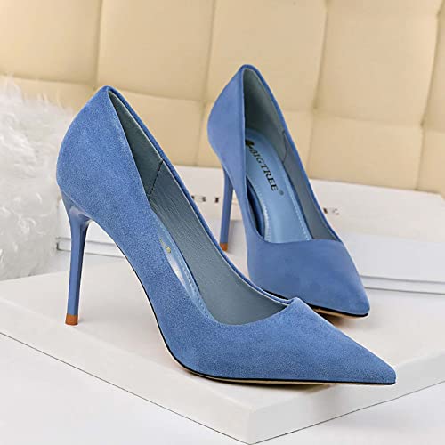 JOEupin Women's Classic 90mm High Heel Pumps Pointed Toe Office Work Dress Shoes3
