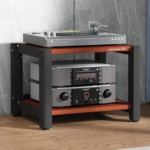 Support multimédia avec étagères réglables, meuble stéréo ouvert pour optimiser la hifi