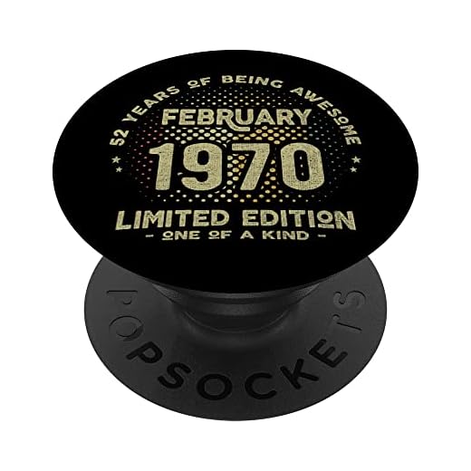 Regalo 52 años Cumpleaños Hombre Mujer - Febrero 1970 PopSockets PopGrip Intercambiable