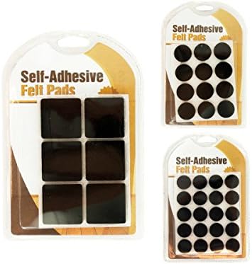 Bulk Buys Self-Adhesive Felt Floor Protector Pads, assorted styles - 48-PK