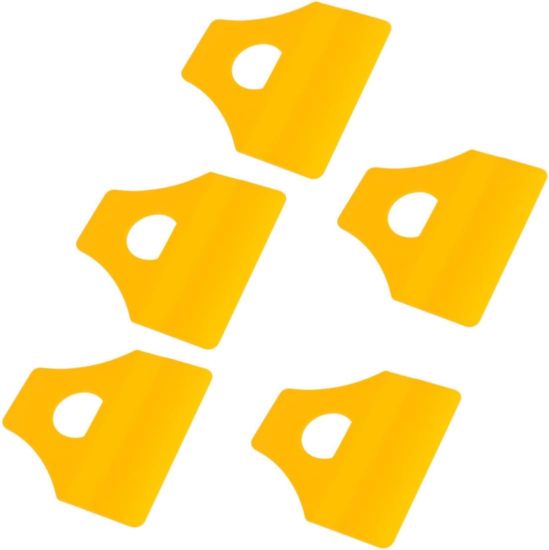 5pcs Yellow Plastic Decal Applicator Auto Film Scraper with Smooth Surface and No Residue, Small Tinting Scraper for Car Window Film and Wall Sticker Application